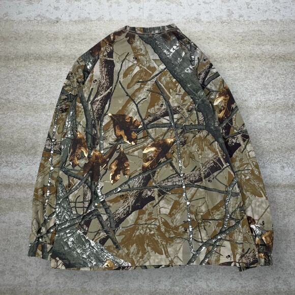 Vintage Fusion 3D Hunting Camo Shirt Cotton Long Sleeve Woodland 90s - Picture 2 of 3